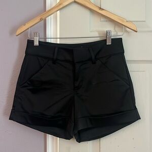 Black satin Bebe shorts